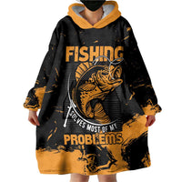 Personalized Fishing Solves Most of My Problems Wearable Blanket Hoodie Grunge Style