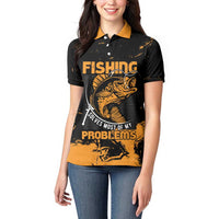 Personalized Fishing Solves Most of My Problems Women Polo Shirt Grunge Style