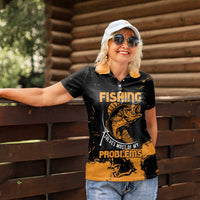 Personalized Fishing Solves Most of My Problems Women Polo Shirt Grunge Style
