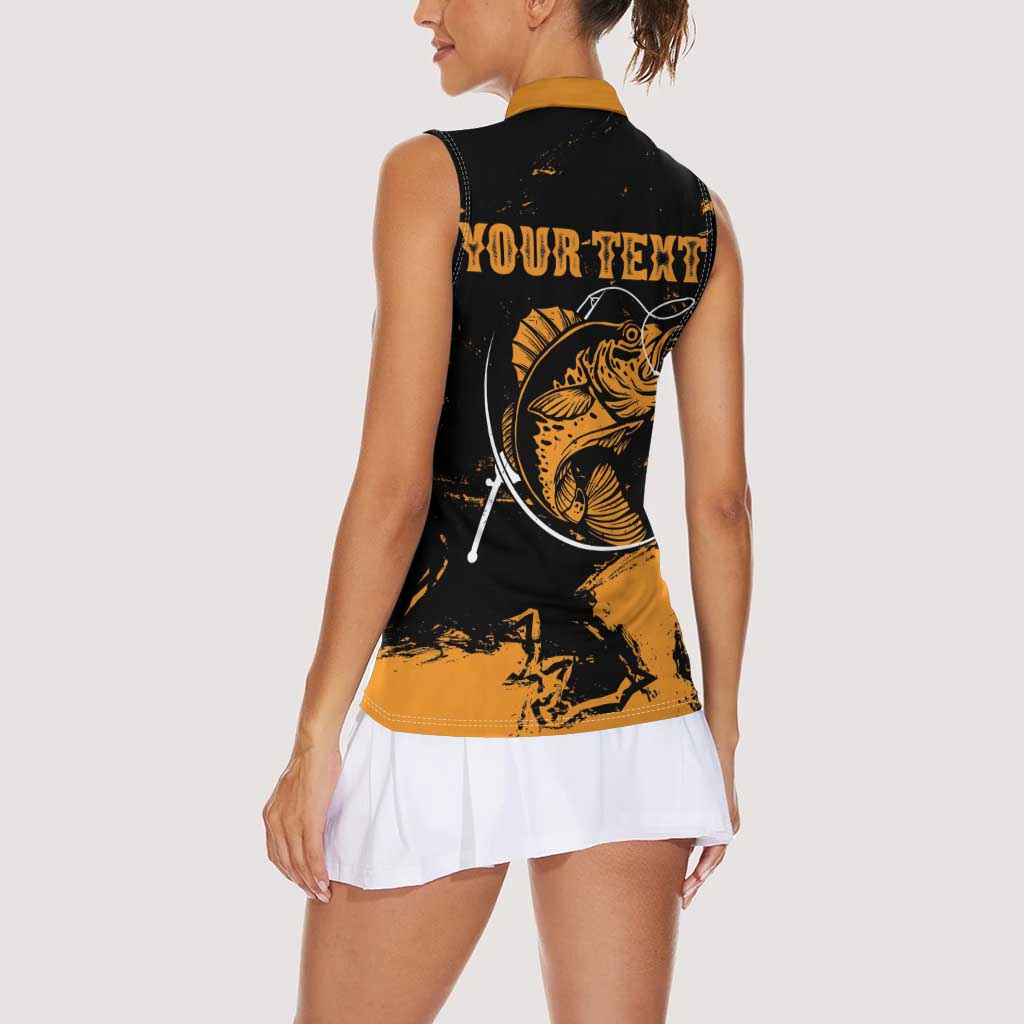 Personalized Fishing Solves Most of My Problems Women Sleeveless Polo Shirt Grunge Style