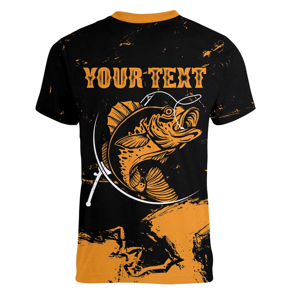 Personalized Fishing Solves Most of My Problems Women V-Neck T-Shirt Grunge Style