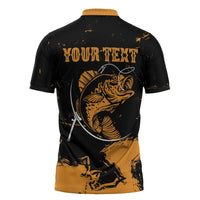 Personalized Fishing Solves Most of My Problems Zipper Polo Shirt Grunge Style
