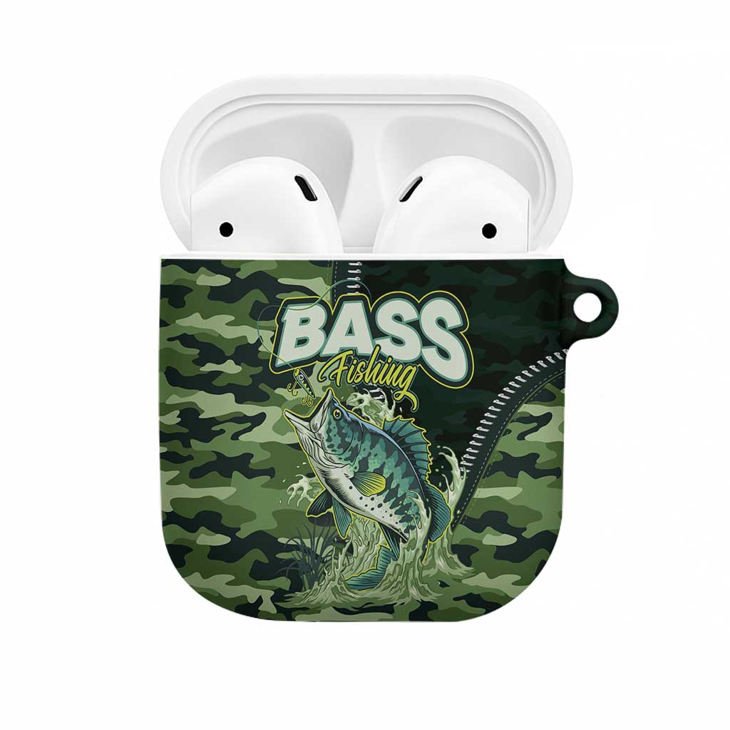 Bass Fishing Camouflage AirPods Case Zipper Stylized