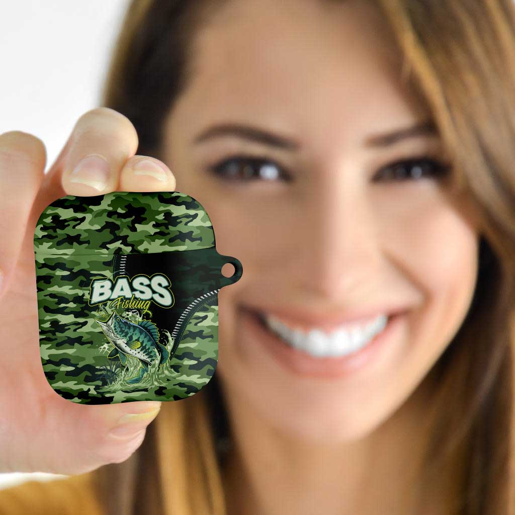 Bass Fishing Camouflage AirPods Case Zipper Stylized