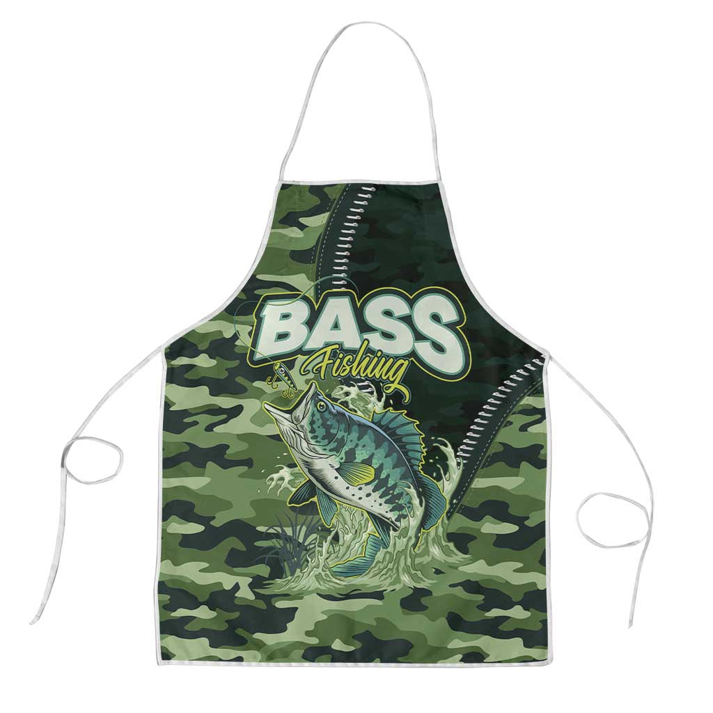 Bass Fishing Camouflage Apron Zipper Stylized