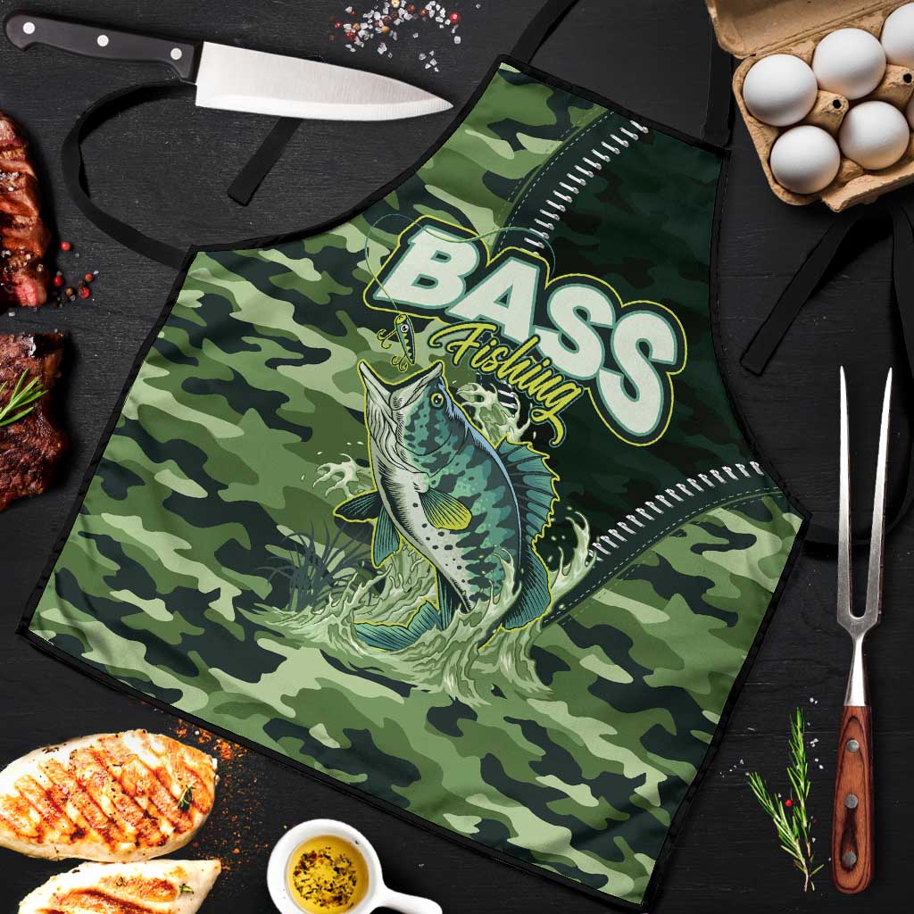Bass Fishing Camouflage Apron Zipper Stylized