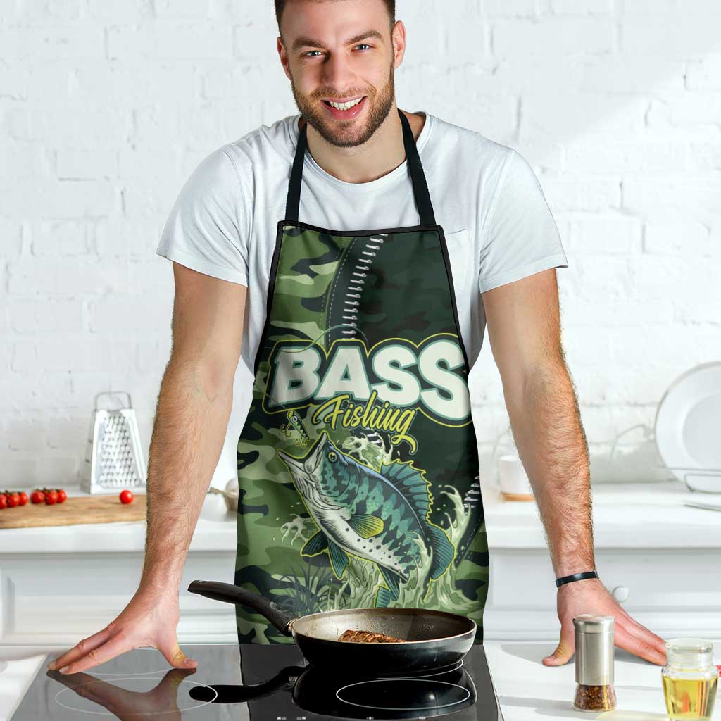 Bass Fishing Camouflage Apron Zipper Stylized