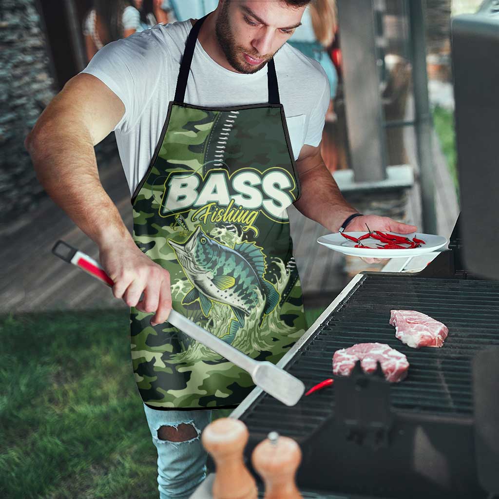 Bass Fishing Camouflage Apron Zipper Stylized