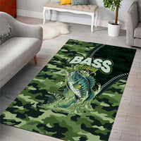 Bass Fishing Camouflage Area Rug Zipper Stylized