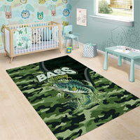 Bass Fishing Camouflage Area Rug Zipper Stylized