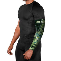 Personalized Bass Fishing Camouflage Arm Sleeves Zipper Stylized