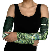 Personalized Bass Fishing Camouflage Arm Sleeves Zipper Stylized