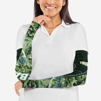 Personalized Bass Fishing Camouflage Arm Sleeves Zipper Stylized