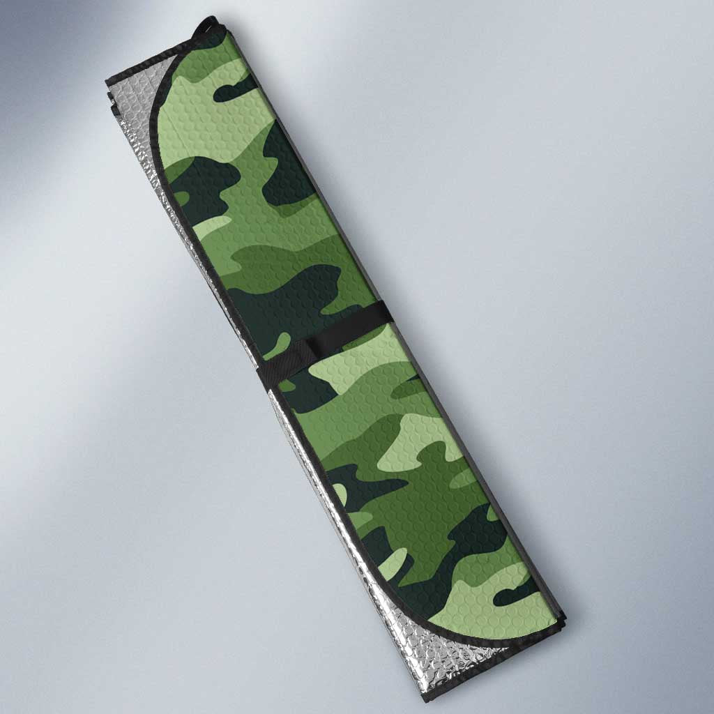 Bass Fishing Camouflage Auto Sun Shade Zipper Stylized
