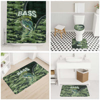 Bass Fishing Camouflage Bathroom Set Zipper Stylized