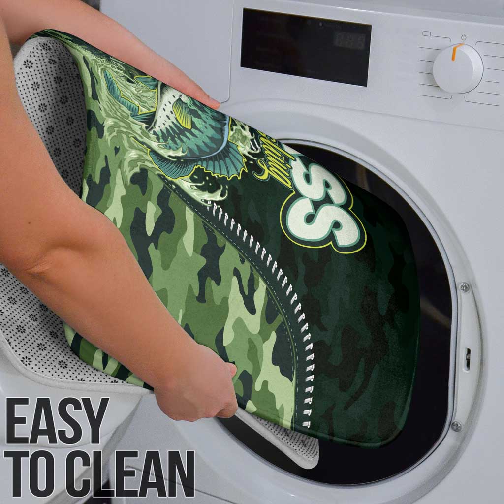 Bass Fishing Camouflage Bathroom Set Zipper Stylized
