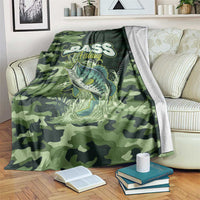 Bass Fishing Camouflage Blanket Zipper Stylized