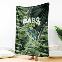 Bass Fishing Camouflage Blanket Zipper Stylized