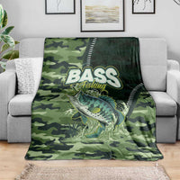 Bass Fishing Camouflage Blanket Zipper Stylized