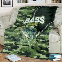 Bass Fishing Camouflage Blanket Zipper Stylized