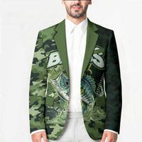 Personalized Bass Fishing Camouflage Blazer Zipper Stylized