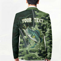 Personalized Bass Fishing Camouflage Blazer Zipper Stylized