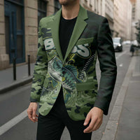 Personalized Bass Fishing Camouflage Blazer Zipper Stylized