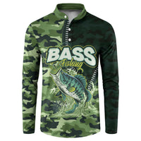 Personalized Bass Fishing Camouflage Button Sweatshirt Zipper Stylized