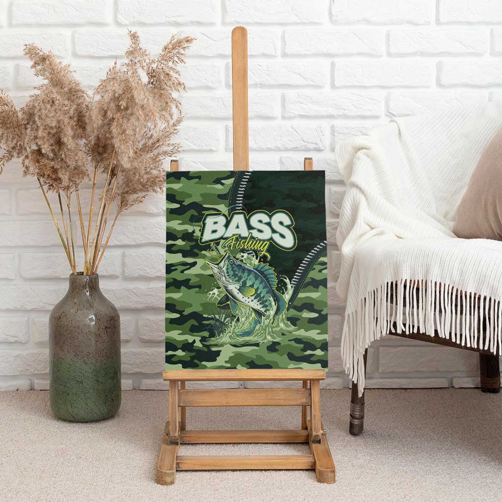 Bass Fishing Camouflage Canvas Wall Art Zipper Stylized