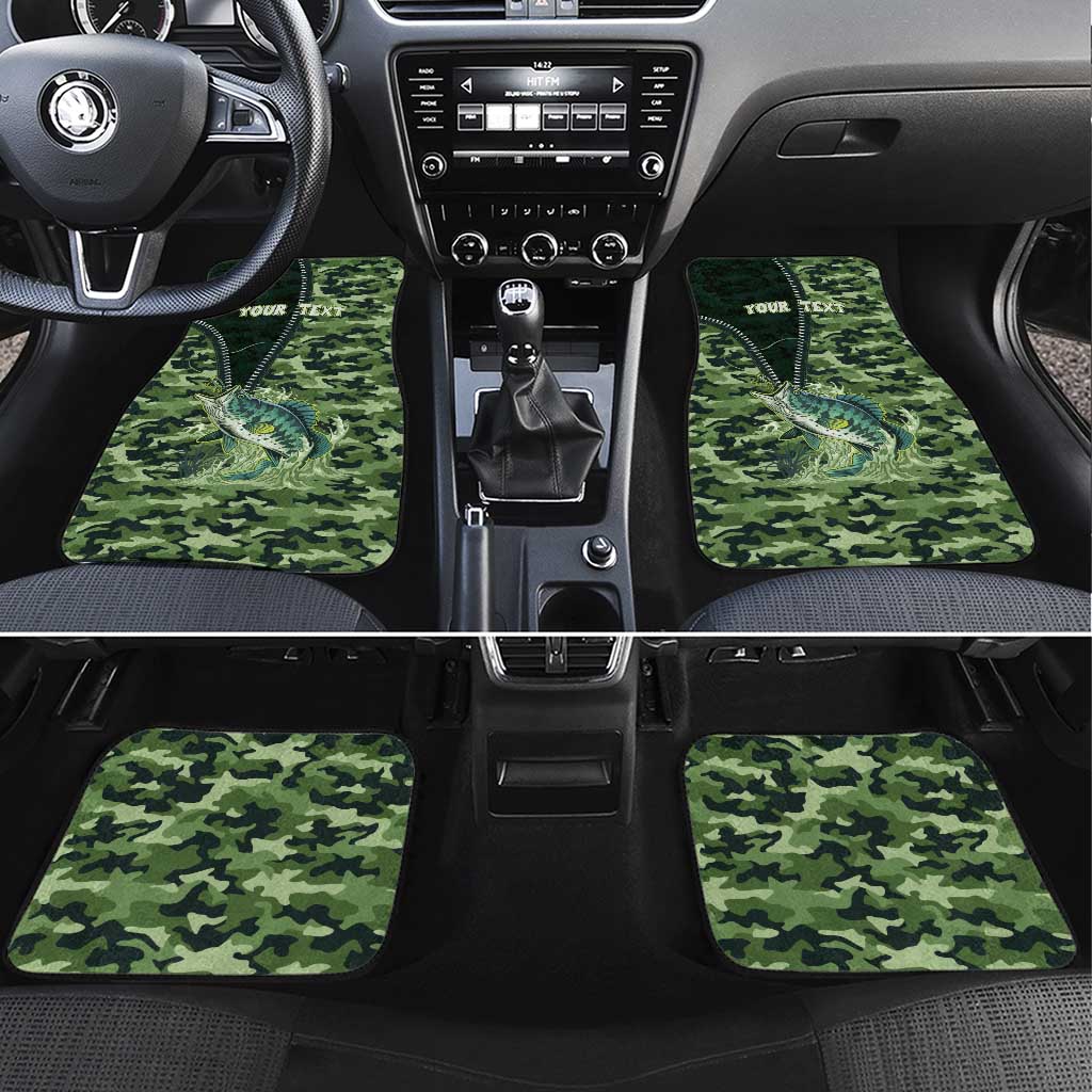Personalized Bass Fishing Camouflage Car Mats Zipper Stylized
