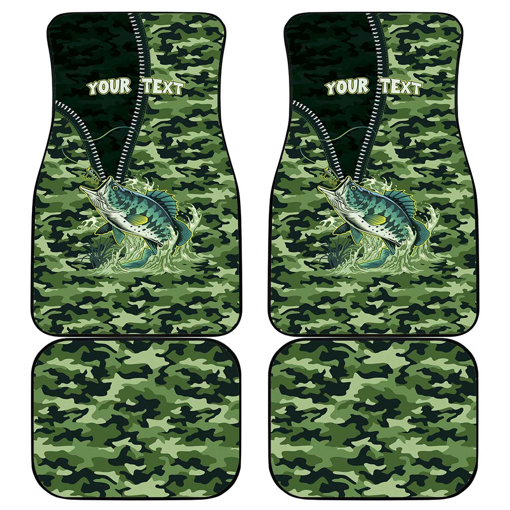 Personalized Bass Fishing Camouflage Car Mats Zipper Stylized
