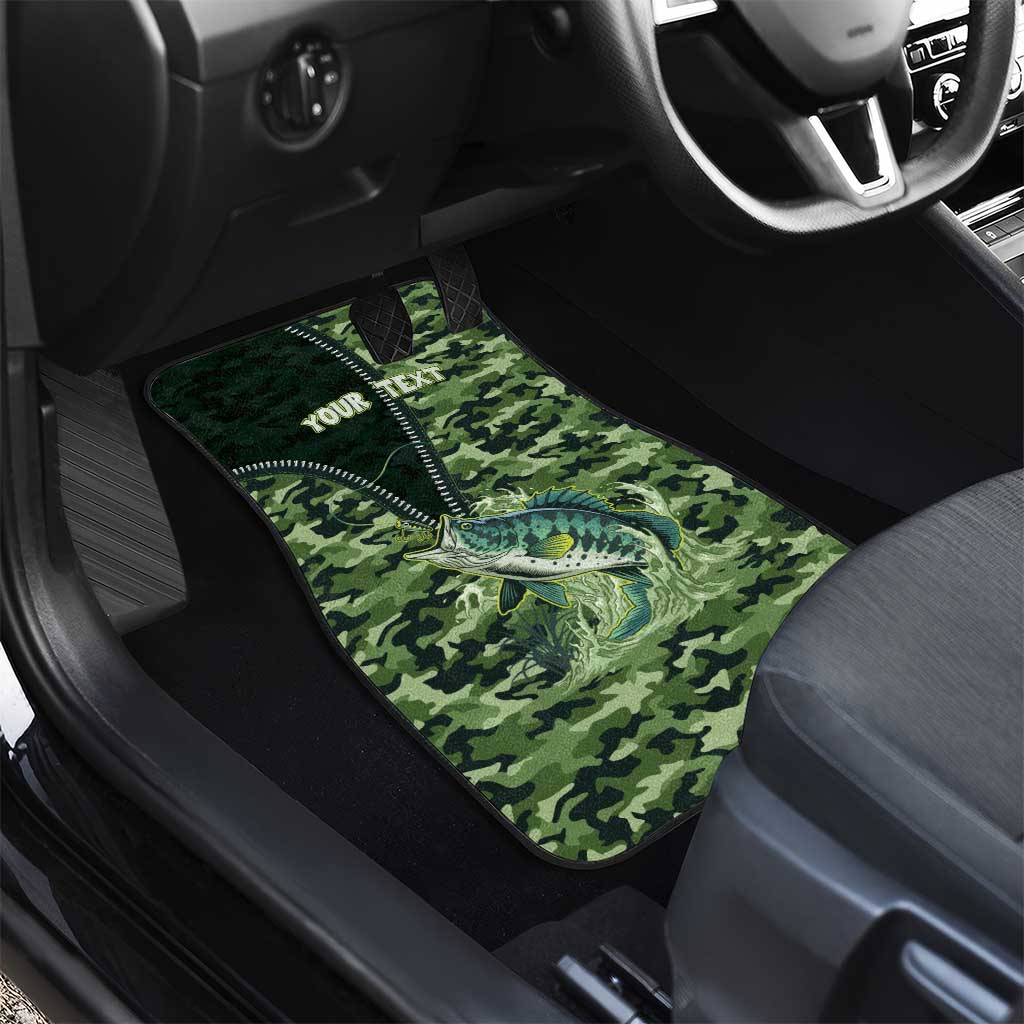 Personalized Bass Fishing Camouflage Car Mats Zipper Stylized
