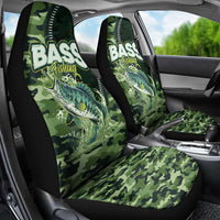 Bass Fishing Camouflage Car Seat Cover Zipper Stylized