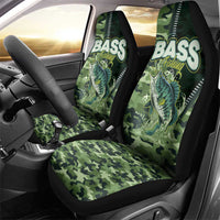 Bass Fishing Camouflage Car Seat Cover Zipper Stylized