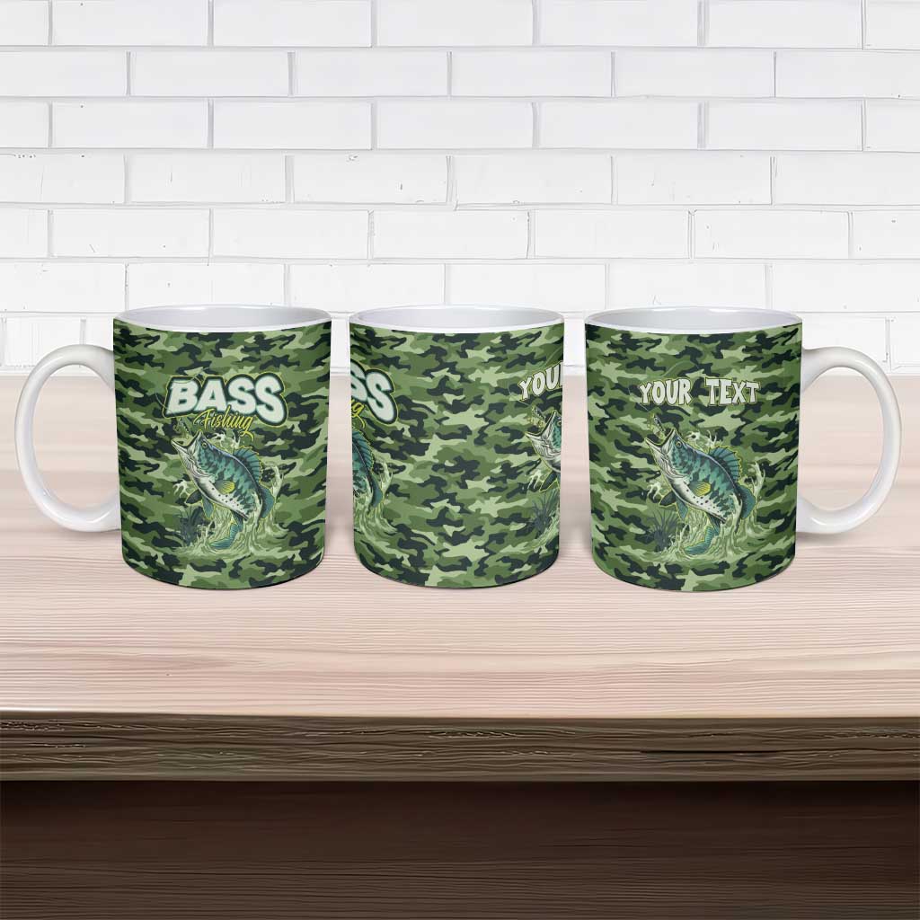 Personalized Bass Fishing Camouflage Ceramic Mug Zipper Stylized