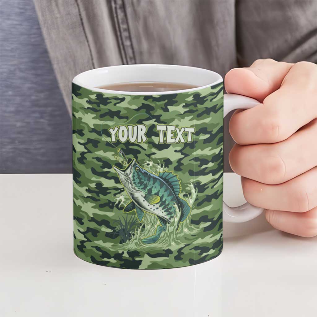 Personalized Bass Fishing Camouflage Ceramic Mug Zipper Stylized