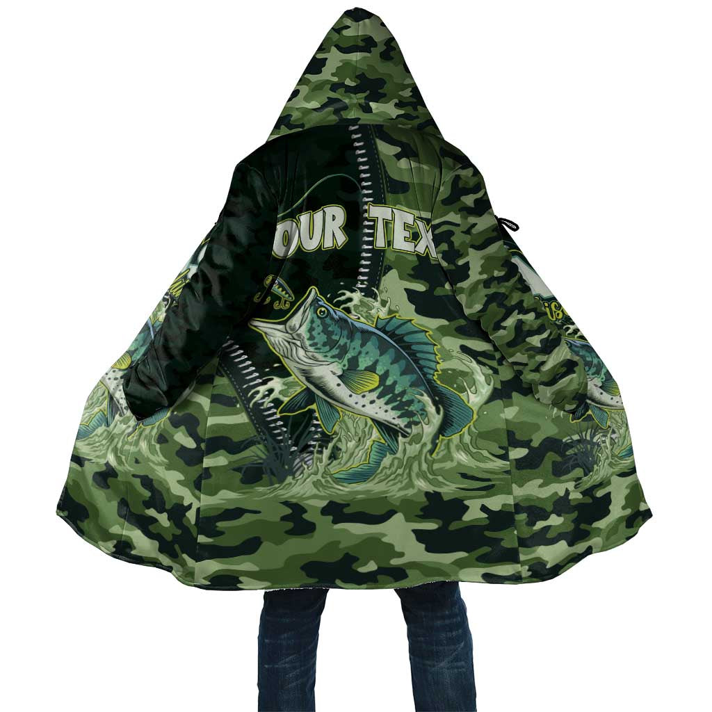 Personalized Bass Fishing Camouflage Cloak Zipper Stylized