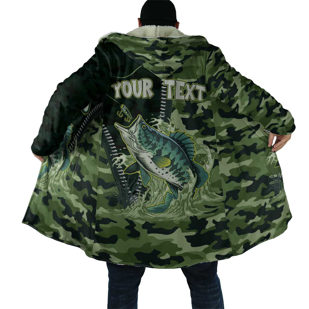 Personalized Bass Fishing Camouflage Cloak Zipper Stylized