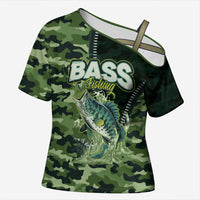 Personalized Bass Fishing Camouflage Cross Shoulder Shirt Zipper Stylized