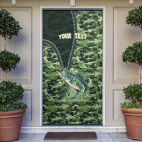 Personalized Bass Fishing Camouflage Door Cover Zipper Stylized