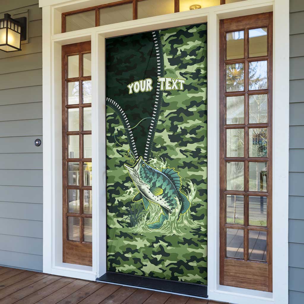 Personalized Bass Fishing Camouflage Door Cover Zipper Stylized