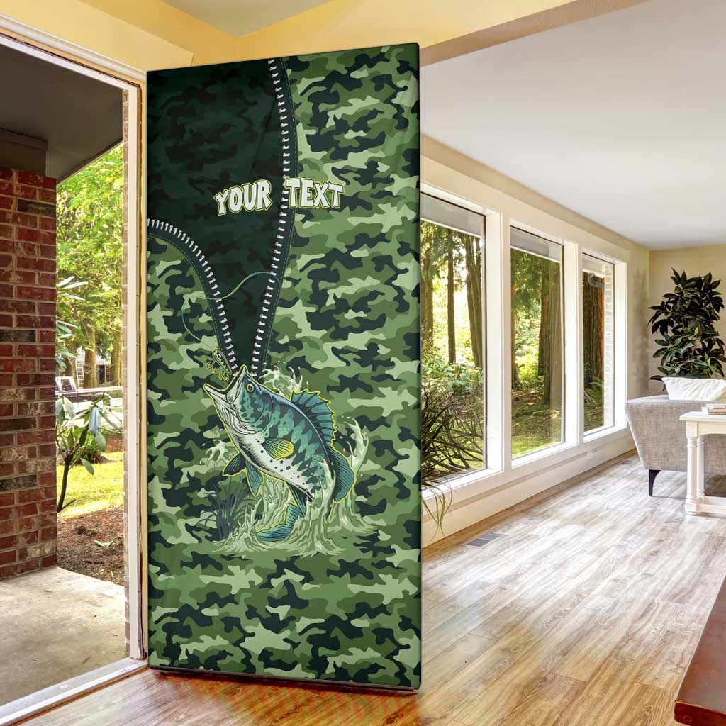 Personalized Bass Fishing Camouflage Door Cover Zipper Stylized