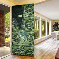 Personalized Bass Fishing Camouflage Door Cover Zipper Stylized