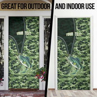 Personalized Bass Fishing Camouflage Door Cover Zipper Stylized