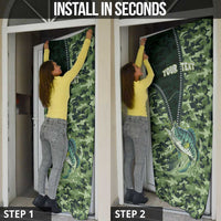 Personalized Bass Fishing Camouflage Door Cover Zipper Stylized