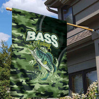 Bass Fishing Camouflage Garden Flag Zipper Stylized
