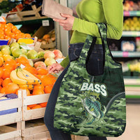 Bass Fishing Camouflage Grocery Bag Zipper Stylized