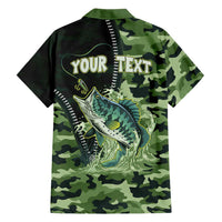 Personalized Bass Fishing Camouflage Hawaiian Shirt Zipper Stylized