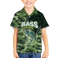 Personalized Bass Fishing Camouflage Hawaiian Shirt Zipper Stylized