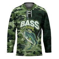 Personalized Bass Fishing Camouflage Hockey Jersey Zipper Stylized